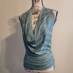 Striped Teal Sleeveless Top
